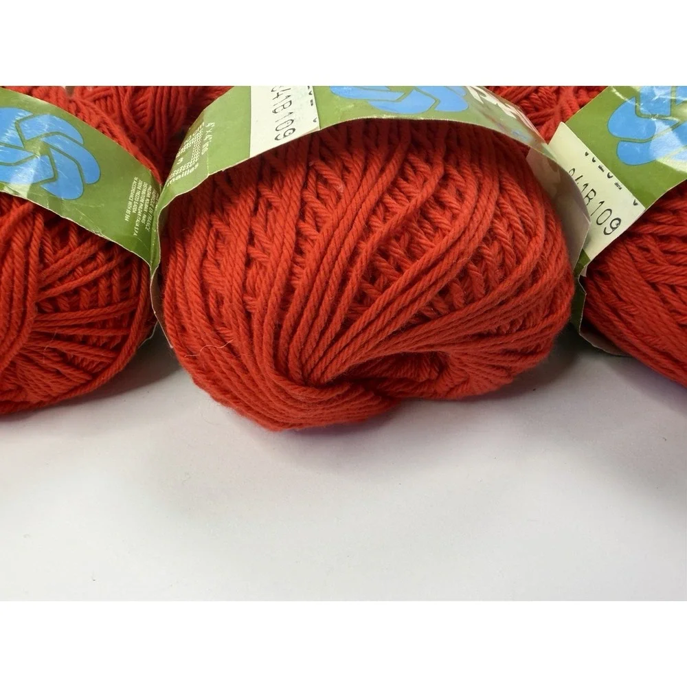 Phildar Detente Yarn France 100% Cotton 50 grams Each Red